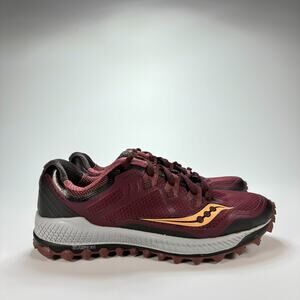 Saucony Peregrine 8 Maroon Lace Up Trail Running Shoes S10424-3 Women's Size 9.5
